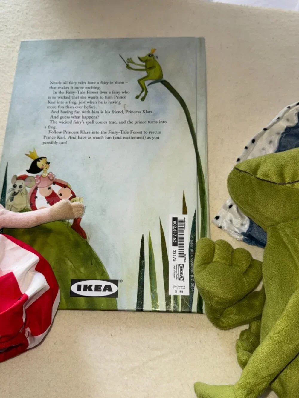 3pc IKEA Frog Prince Plush Toy KVACK Princess Doll 2-in-1 Stuffed Animal wBOOK